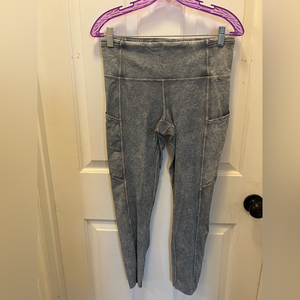 🍋LIKE NEW Lululemon Fast & Free HR Tight 25" - Asphalt Grey *Ice Dye - Sz 8